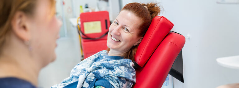 Blood donor at the Vantaa service point
